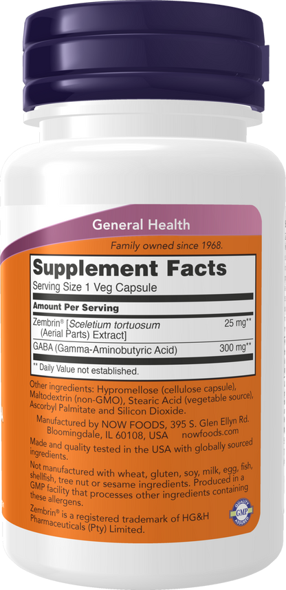 Calm & Focus with Zembrin® & GABA, Cognitive Support*, Clinically Validated, 60 Veg Capsules