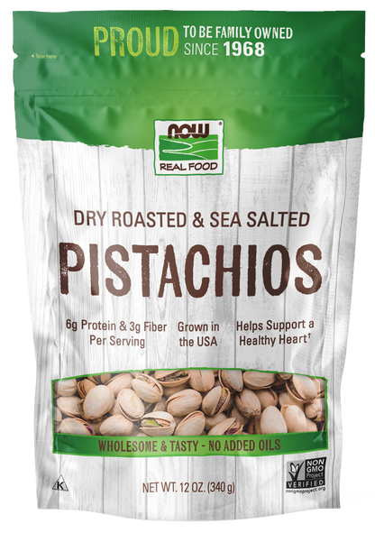 NOW Foods, Pistachios, Roasted with Sea Salt, 12 oz