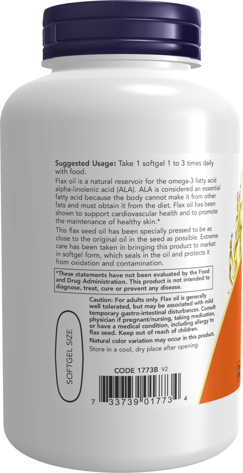 NOW Supplements, Flax Oil 1,000 mg, Cardiovascular Support*, 120 Veg Softgels