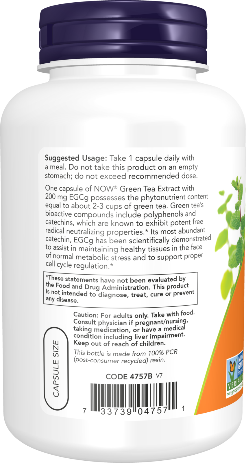 NOW Supplements, EGCg Green Tea Extract 400 mg, 180 Veg Caps