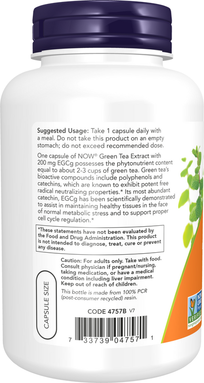 NOW Supplements, EGCg Green Tea Extract 400 mg, 180 Veg Caps