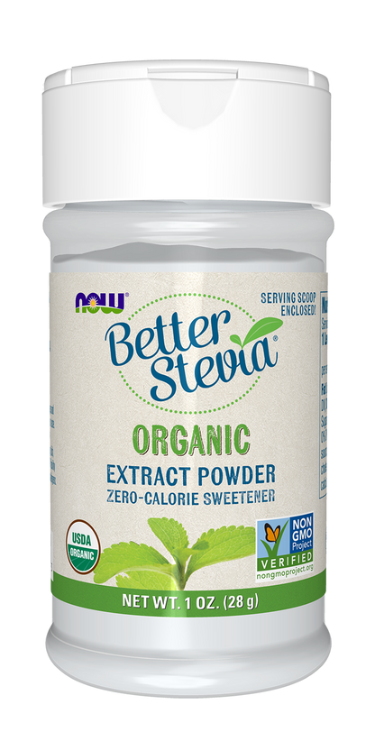 NOW BetterStevia® Organic Zero-Calorie Extract Powder, 1 oz