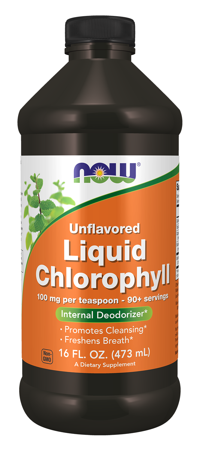 NOW Supplements, Unflavored Chlorophyll Liquid, 10mg per Teaspoon, 16 fl oz