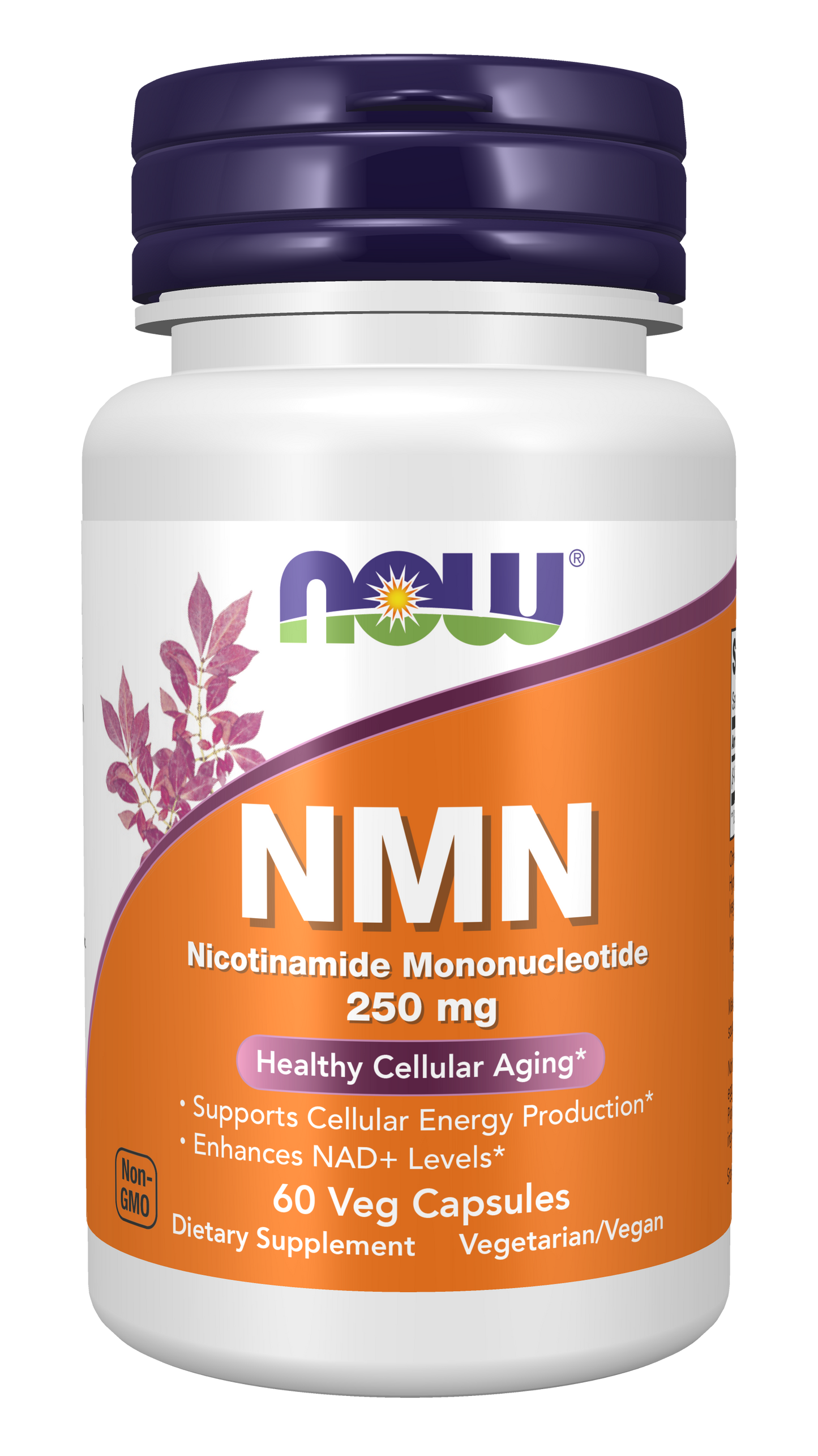 NOW Supplements, NMN 250 mg, Supports Healthy Aging*, 60 Veg Caps