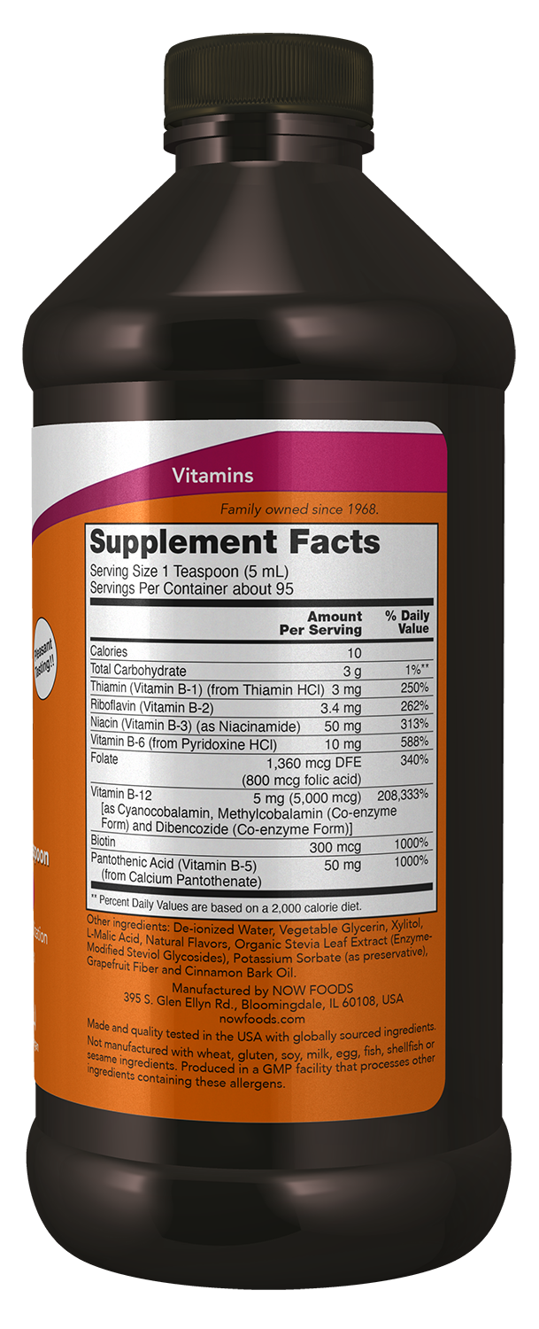 NOW Supplements, Ultra B-12, Liquid, 800 mcg Folic Acid, 16 oz