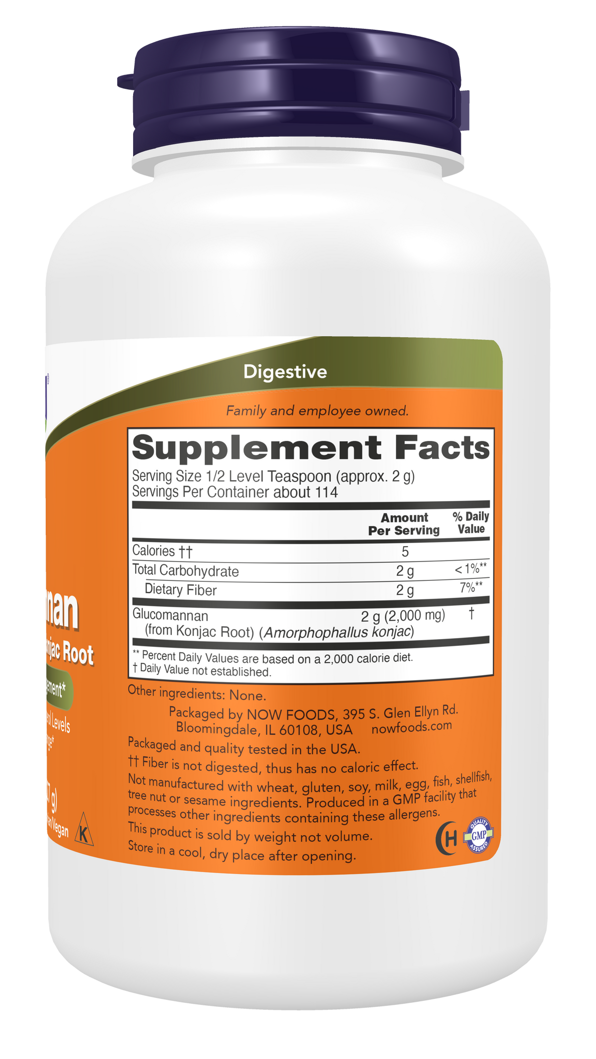 NOW Supplements, Glucomannan Powder, Supports Regularity*, 8 oz