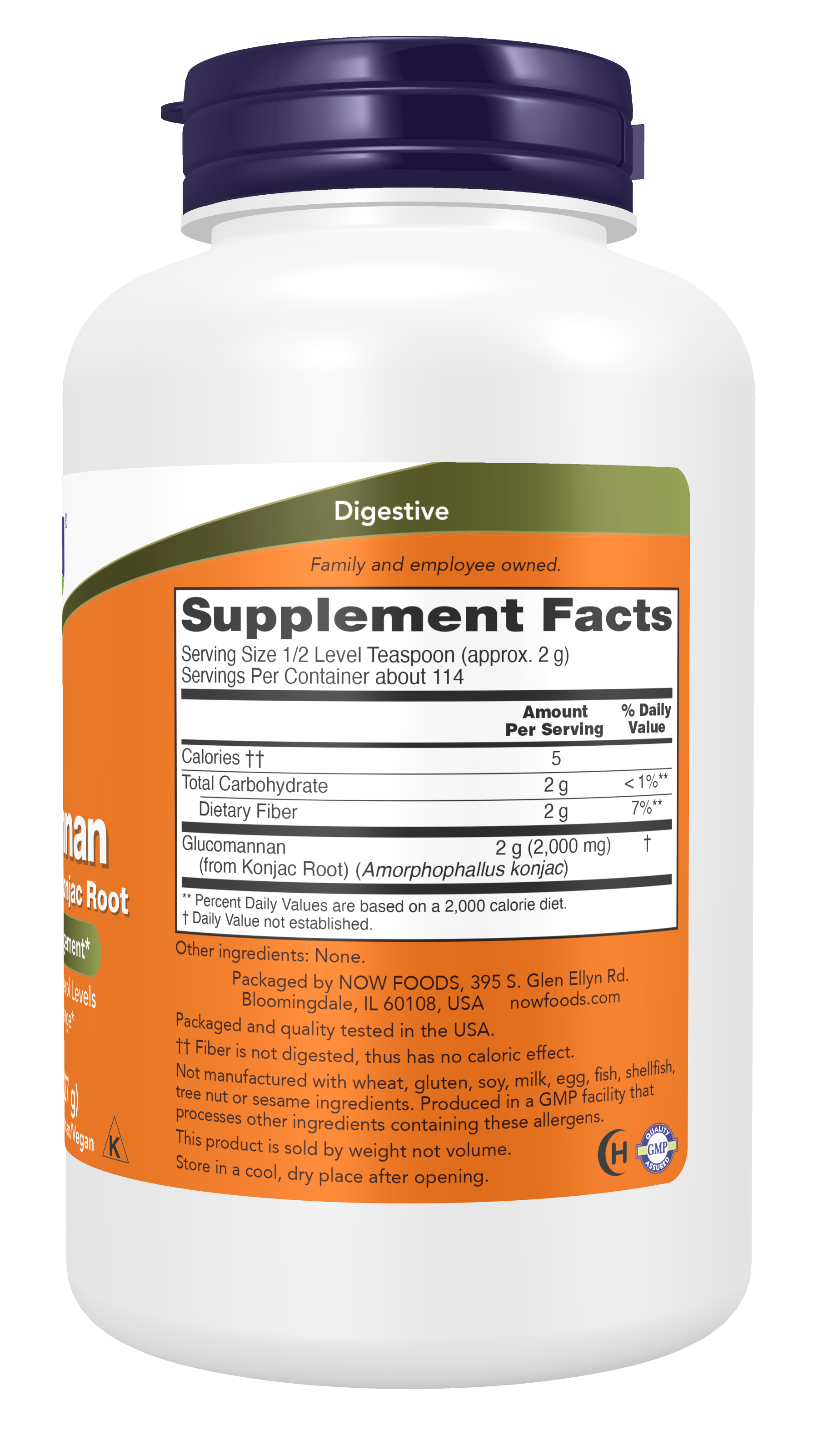 NOW Supplements, Glucomannan Powder, Supports Regularity*, 8 oz