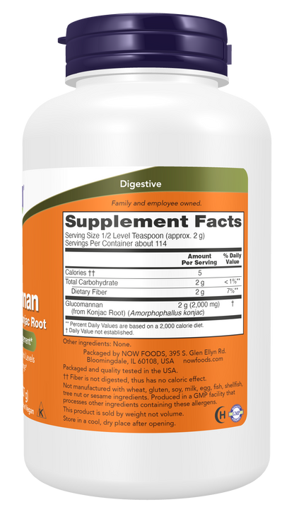 NOW Supplements, Glucomannan Powder, Supports Regularity*, 8 oz
