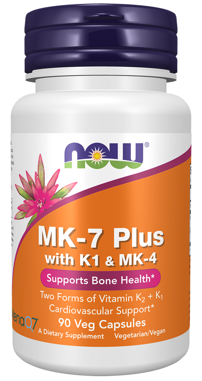 NOW Supplements, MK-7 Plus with K1 & MK-4, 90 Veg Caps