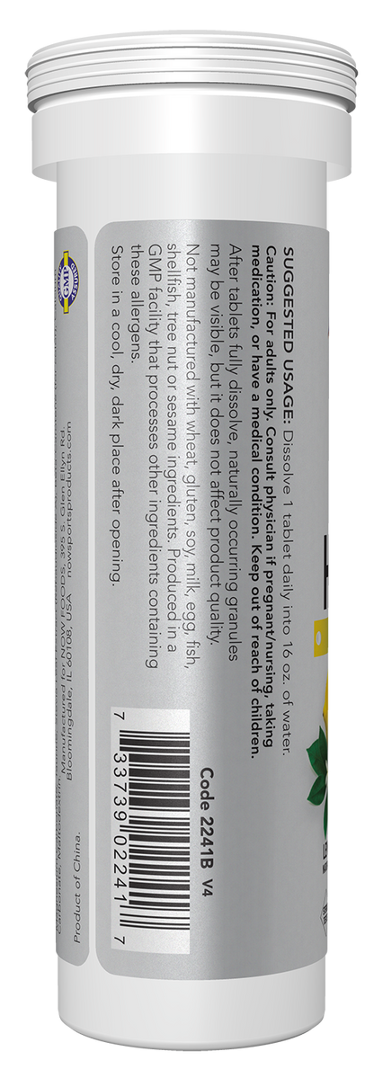 NOW Sports, Effervescent Effer-Hydrate, Electrolytes, Lemon Lime, 10 Tabs
