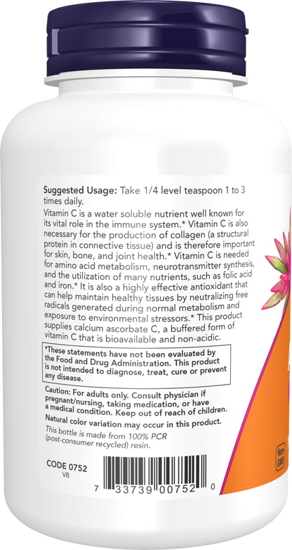 NOW Supplements, Calcium Ascorbate Powder, Antioxidant Protection*, 8 oz