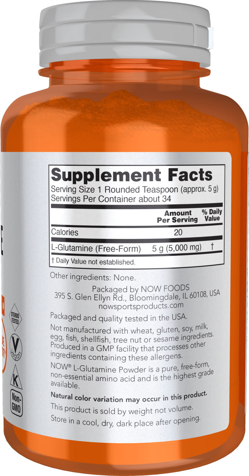 NOW Sports, L-Glutamine Powder, Amino Acid, 6 oz