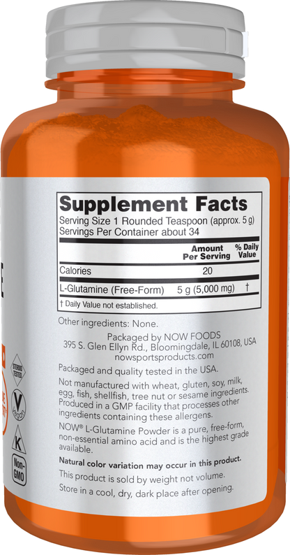 NOW Sports, L-Glutamine Powder, Amino Acid, 6 oz