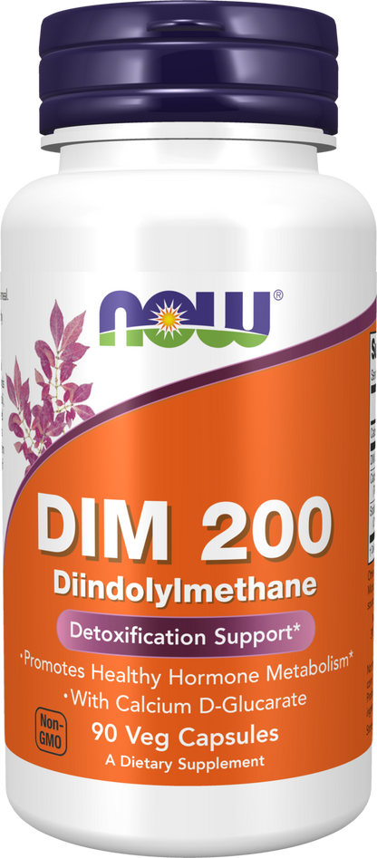 NOW Supplements, DIM 200 with Calcium D-Glucarate, 90 Veg Caps