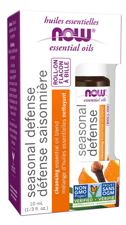 NOW Essential Oils, Seasonal Defense Cleansing Roll On,  10 mL