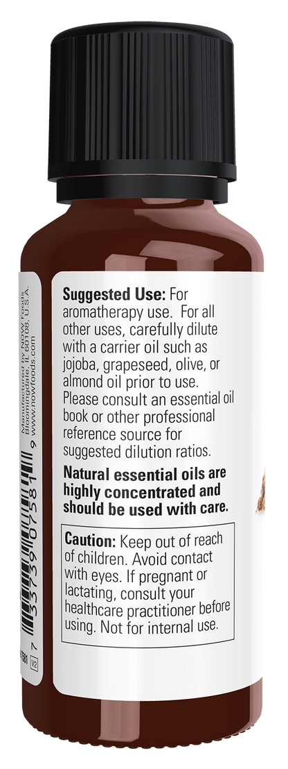 NOW Essential Oils, Nutmeg Oil, Undiluted, Steam Distilled, 1 fl. oz