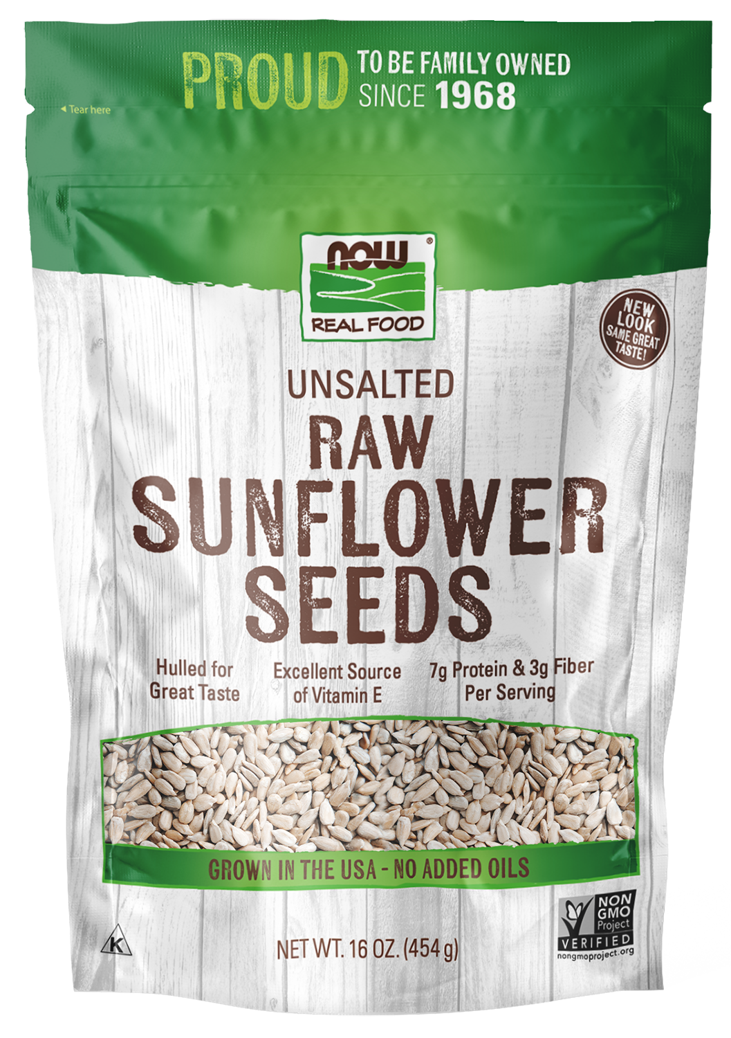 NOW Foods, Sunflower Seeds, Raw & Unsalted, Good Source of Fiber, 16 oz