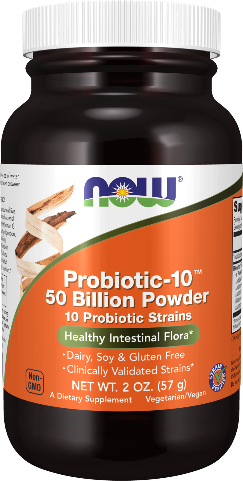 NOW Supplements, Probiotic-10™ Powder, 50 Billion, with 10 Strains, 2 oz