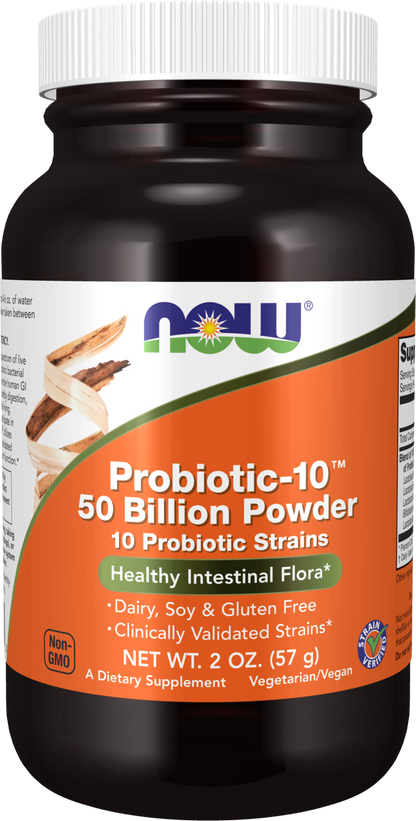 NOW Supplements, Probiotic-10™ Powder, 50 Billion, with 10 Strains, 2 oz