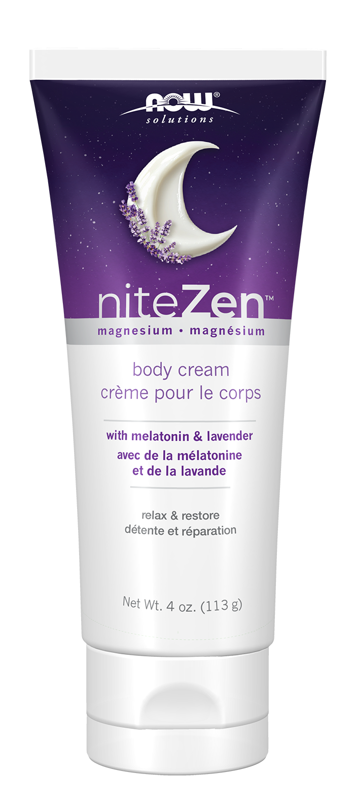 NOW Solutions, niteZen™, Magnesium Cream, Melatonin and Lavender, 4 oz
