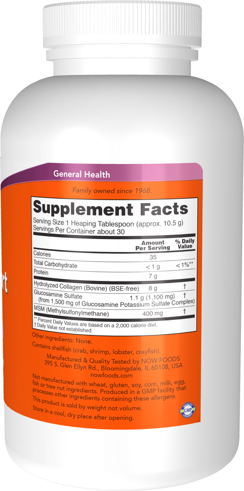 NOW Supplements, Collagen Joint Support Powder with MSM, 11 oz
