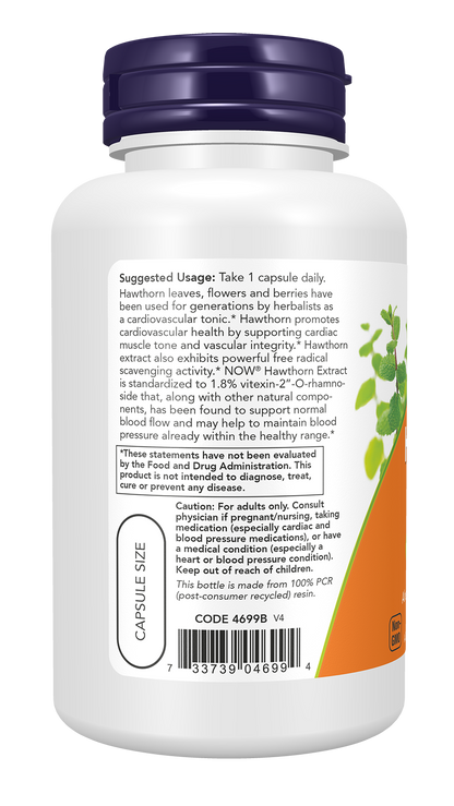 NOW Supplements, Hawthorn Extract 600 mg, Extra Strength, 90 Veg Caps