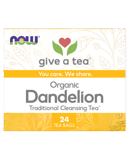 NOW Foods Give a Tea®, Certified Organic Dandelion, Cleansing Tea*, 24 Bags