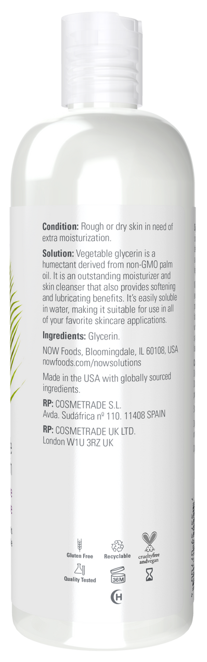 NOW Solutions, Vegetable Glycerin, Multi-Purpose Skin Care, 16 fl. oz