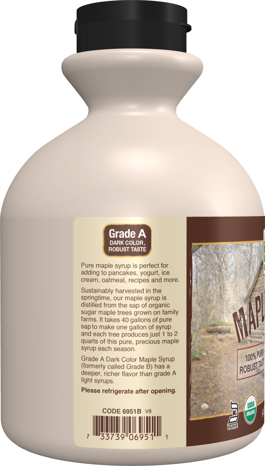 NOW Foods, Certified Organic Maple Syrup, Grade A Dark Color, 64 fl. oz