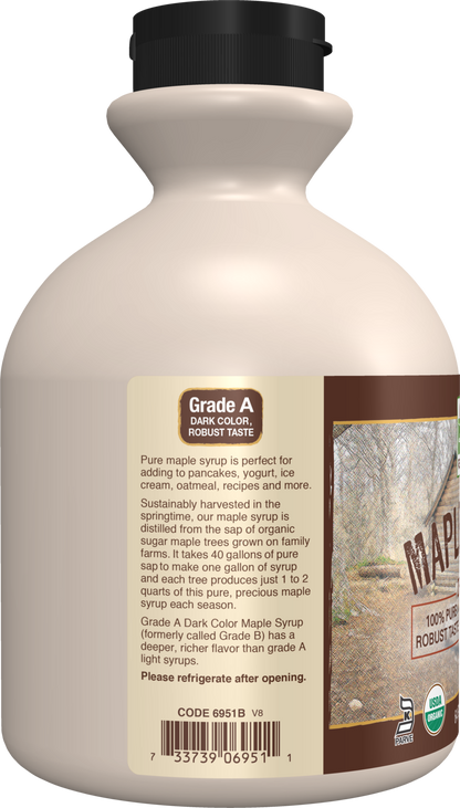 NOW Foods, Certified Organic Maple Syrup, Grade A Dark Color, 64 fl. oz