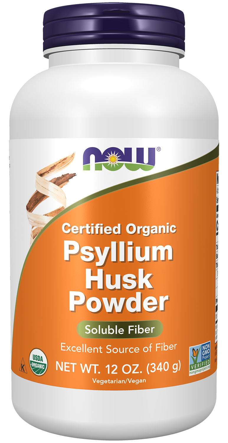NOW Supplements, Organic Psyllium Husk Powder, Soluble Fiber, 12 oz