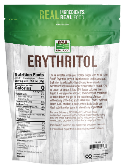 NOW Foods, Erythritol, Zero-Calorie Sweetener, 2.5 lbs