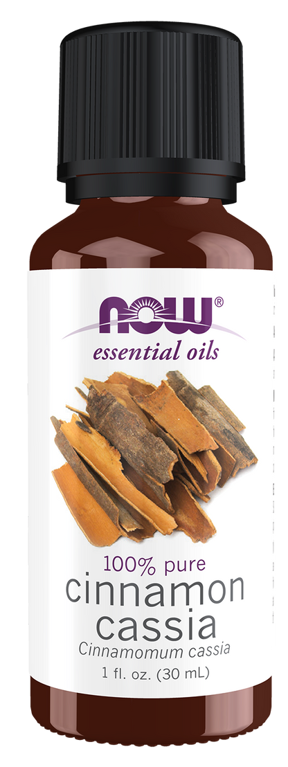 NOW Essential Oils, Cinnamon Cassia Oil, Undiluted, Steam Dist., 1 fl. oz