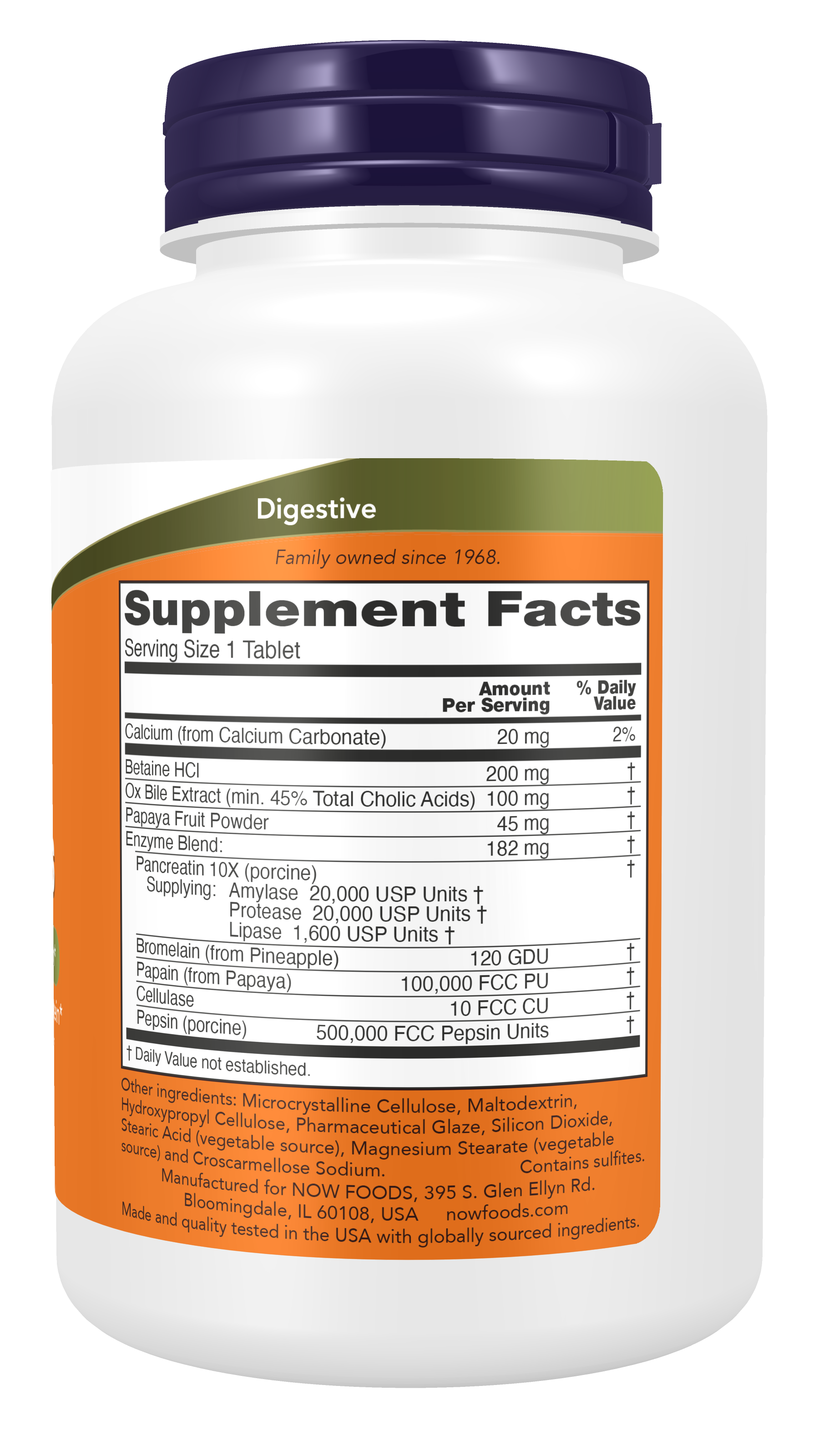 NOW Supplements, Super Enzymes, Bromelain, Ox Bile, Pancreatin, 180 Tabs