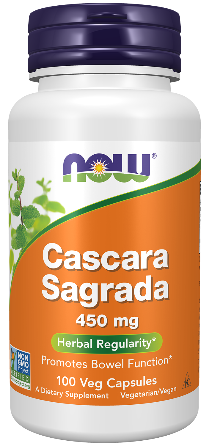 NOW Supplements, Cascara Sagrada 450 mg, Herbal Regularity*, 100 Veg Caps
