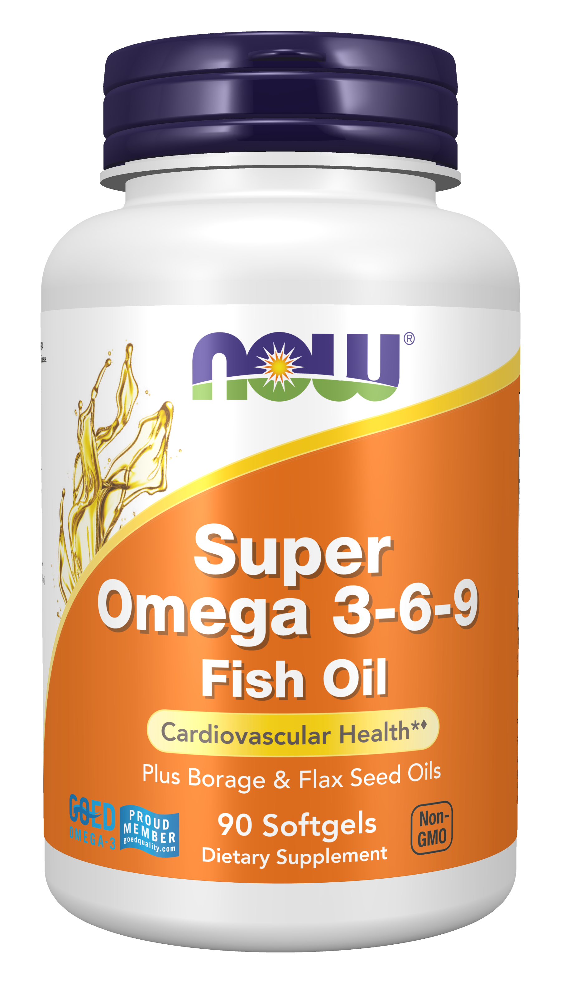 NOW Supplements, Super Omega 3-6-9 Oil Fish, Borage, Flax Seed, 90 Softgels