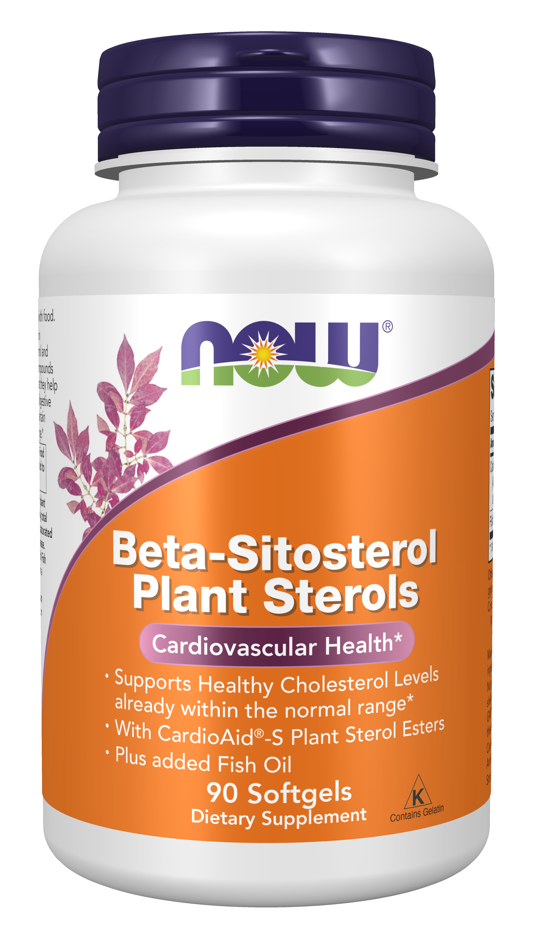 NOW Supplements, Beta-Sitosterol Plant Sterols CardioAid®-S, 90 Softgels