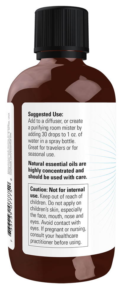 NOW Essential Oils, Clear the Air Oil Blend, Minty & Purifying, 4 fl. oz