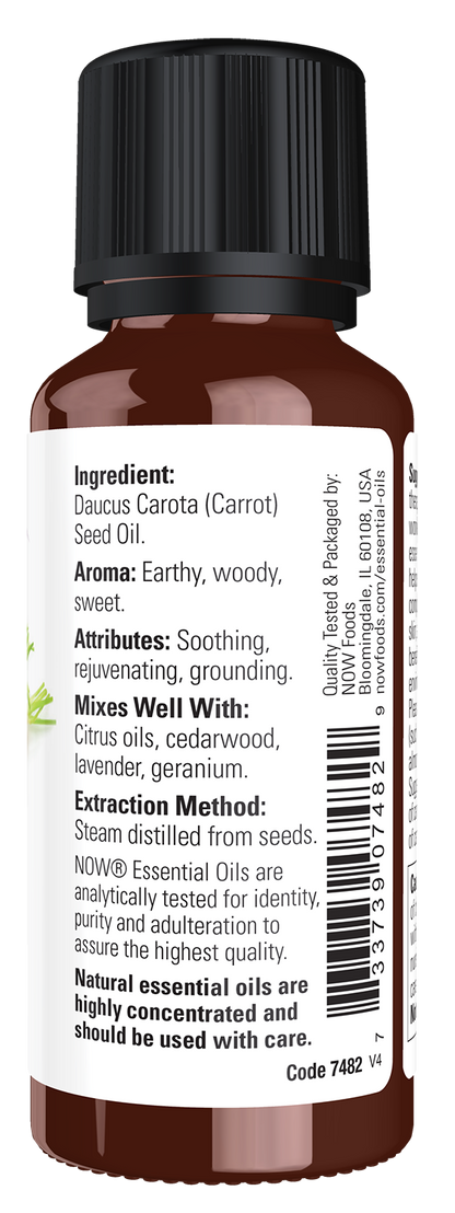 NOW Essential Oils, Carrot Seed Oil, Undiluted, Steam Distilled, 1 fl. oz