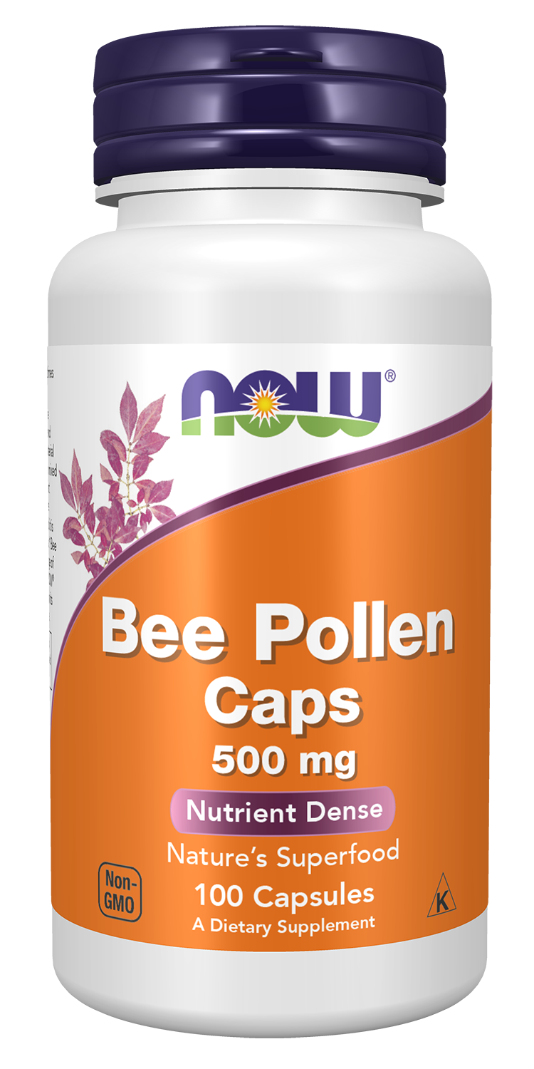 NOW Supplements, Bee Pollen 500 mg, Nature's Superfood, Nutrient Dense, 100 Capsules