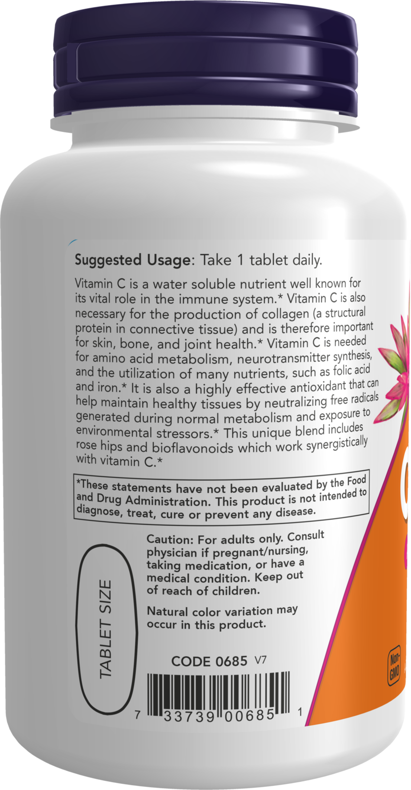 NOW Supplements, Vitamin C-1,000 with Rose Hips & Bioflavonoids, 100 Tabs