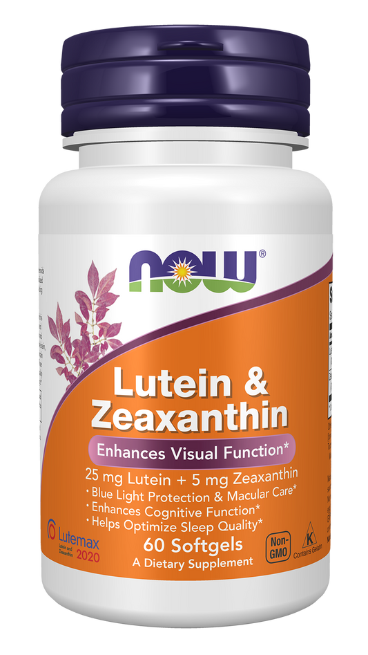 NOW Supplements, Lutein & Zeaxanthin with 25 mg and 5 mg, 60 Softgels