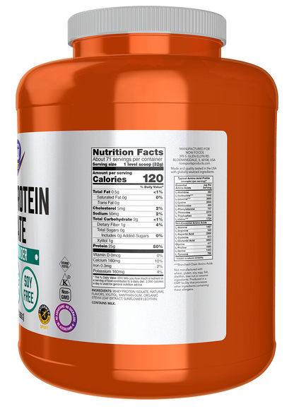 NOW Sports, Whey Protein Isolate 25 g With BCAAs, Vanilla Flavor, 5 lbs