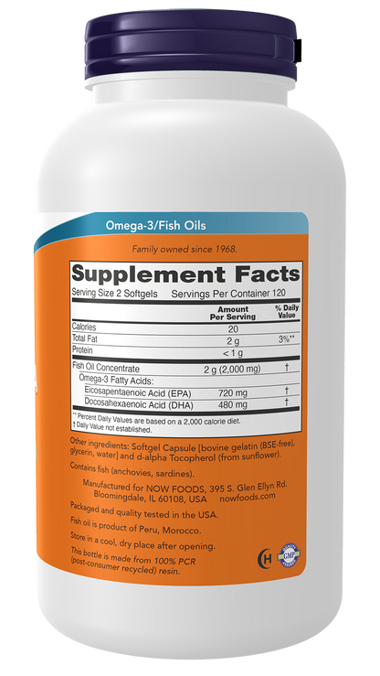 NOW Supplements, Super Omega EPA, Molecularly Distilled, 240 Softgels