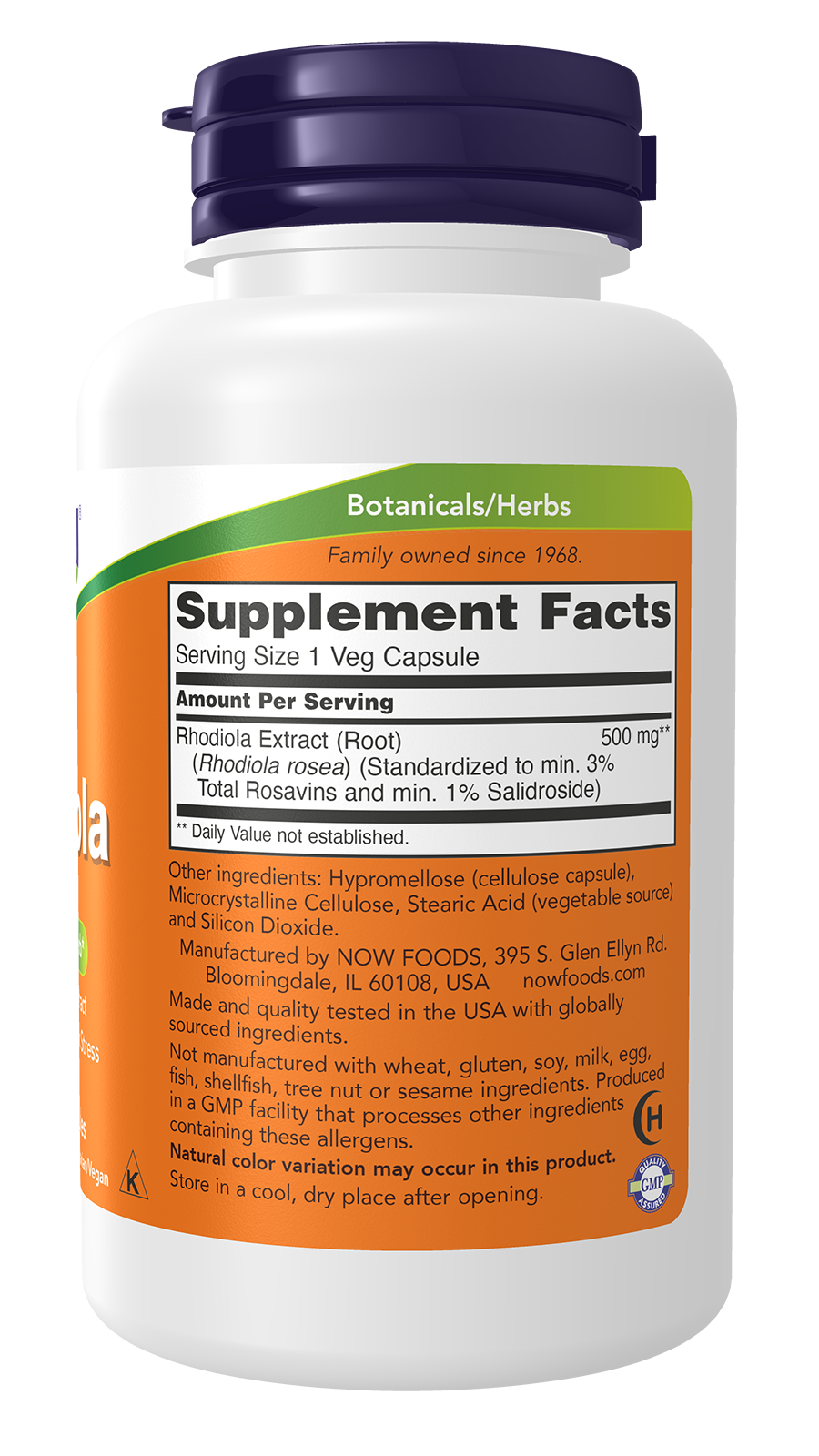 NOW Supplements, Rhodiola 500 mg, Helps Body Adapt to Stress of Daily Life*, Adaptogenic Herb*, 120 Veg Capsules