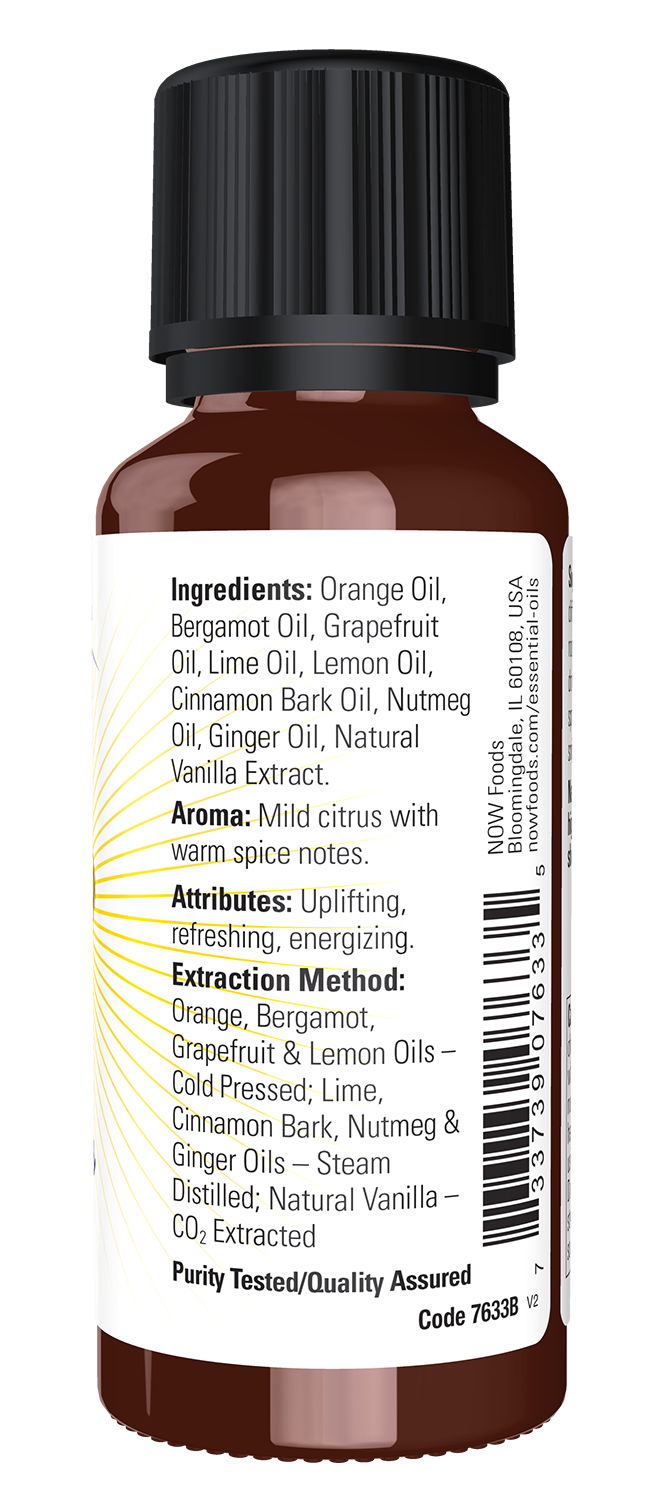 NOW Essential Oils, Smiles for Miles Uplifting Citrus Oil Blend, 1 fl. oz