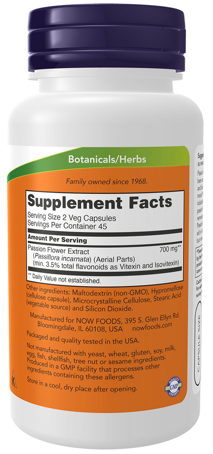 NOW Supplements, Passion Flower 350 mg, Stress Relief*, 90 Veg Caps