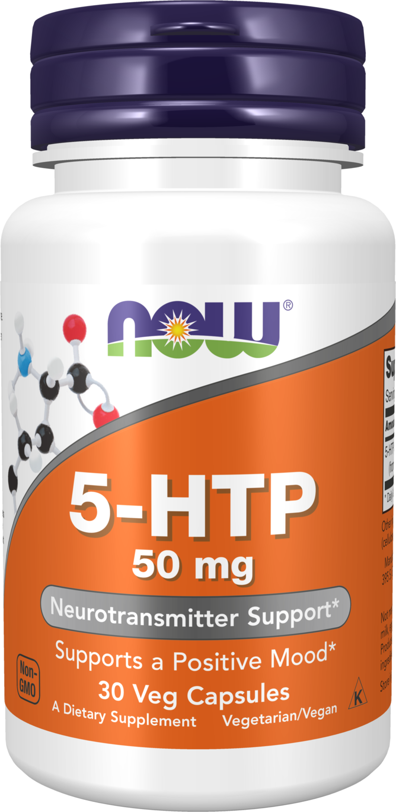 NOW Supplements, 5-HTP (5-hydroxytryptophan) 50 mg, 30 Veg Caps