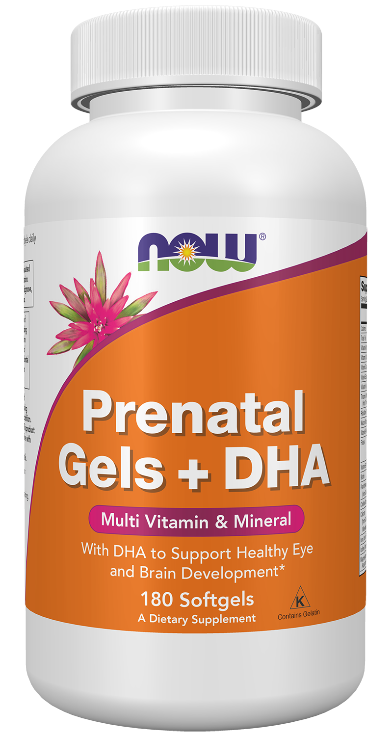 NOW Supplements, Prenatal Gels + DHA with 250 mg DHA, 180 Softgels