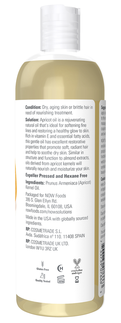 NOW Solutions, Apricot Kernel Oil, Hair Moisturizer & Skin Oil, 16 fl. oz